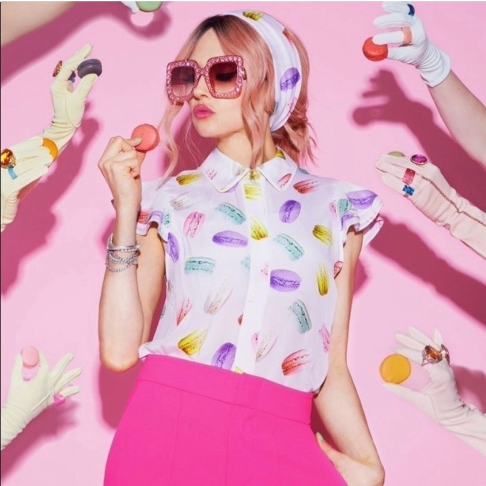 Alice + Olivia Macaron Print Blouse